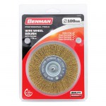 Συρματόβουρτσα στρογγυλή με αξονάκι Benman