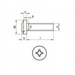 Μεταλλόβιδες (μηχανόβιδες) DIN 7985 με κυλινδρικό κεφάλι σταυρό γαλβανιζέ διαμέτρου 02.5 mm