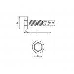 Λαμαρινόβιδες αυτοδιάτρητες (τρυπανόβιδες) DIN 7504-K εξάγωνες γαλβανιζέ με ροδέλα