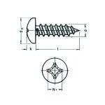 Λαμαρινόβιδες αυτοκοχλιούμενες DIN 7981 ψωμάκι σταυρό γαλβανιζέ